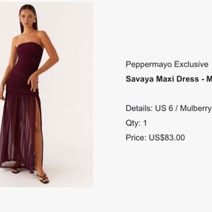 Peppermayo Savaya Maxi Dress size 6